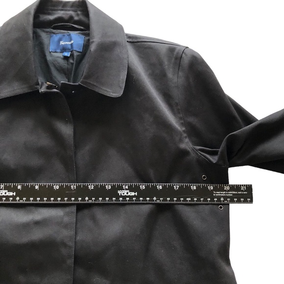 Faconnable 100% Cotton Lined 6 Button Black Women's Coat Jacket Size L - Picture 10 of 15